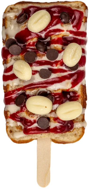Waffel Himbeertraum am Stiel von oben